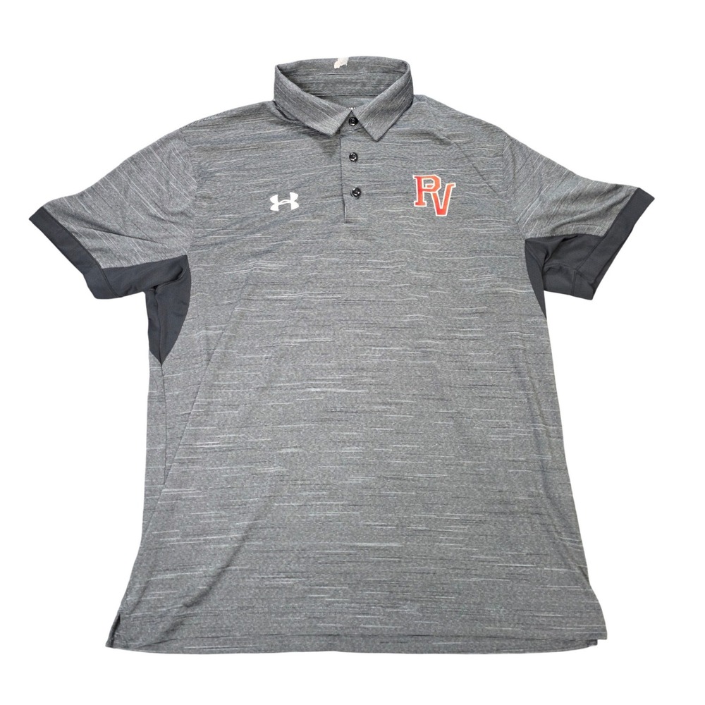 Under Armour Elevated Polo Men's Size Large Gray HeatGear PV Logo Performance